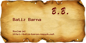 Batiz Barna névjegykártya
