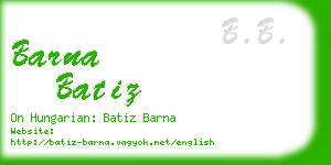 barna batiz business card